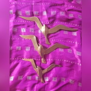 MCM brass seagulls wall applique set of 3